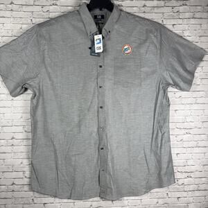 Cutter & Buck NFL Miami Dolphins Logo Button Up Shirt Men’s 2XL Short Sleeve